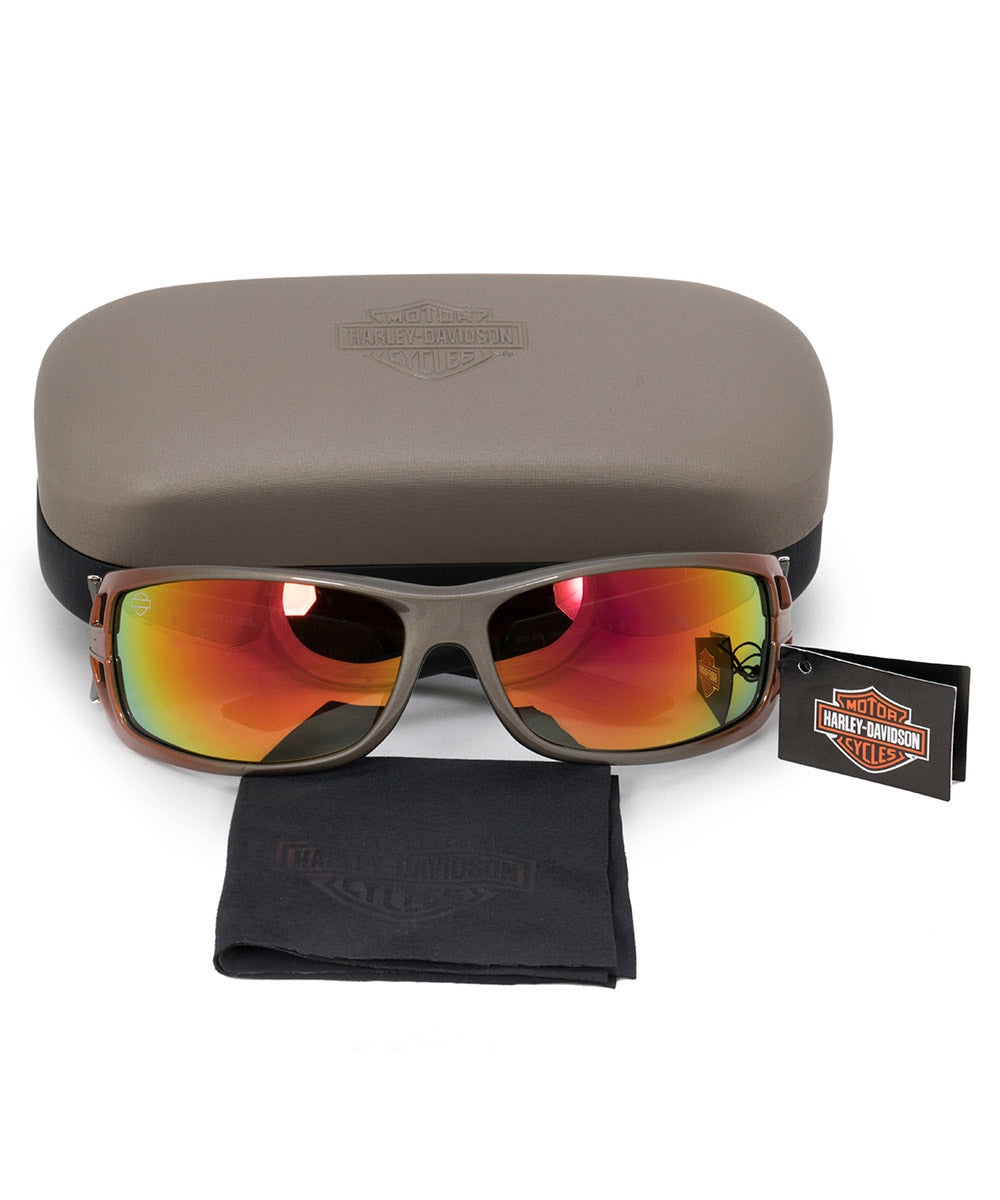 title:Harley Davidson Rectangle Sunglasses HDS0615 GY0R 83F 65;color:Gray