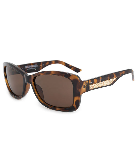 title:Harley Davidson Rectangle Sunglasses HDS5032 52E 56;color:Brown