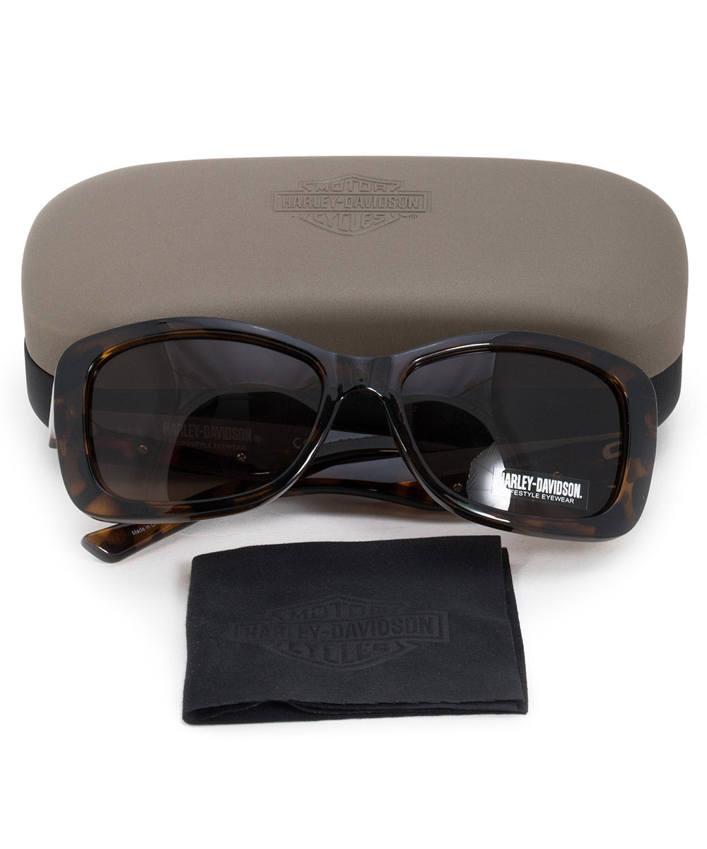 title:Harley Davidson Rectangle Sunglasses HDS5032 52E 56;color:Brown