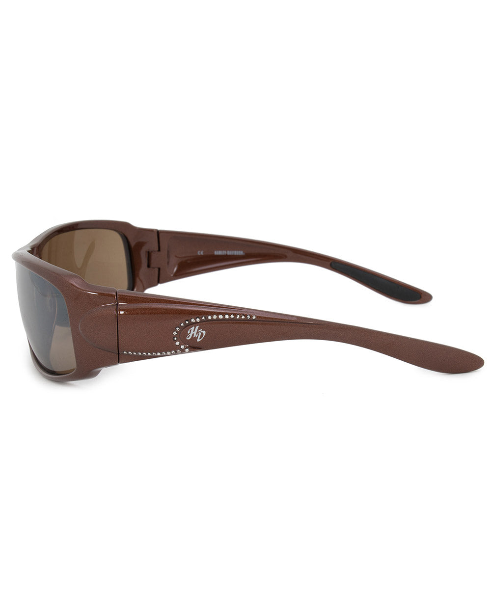 title:Harley Davidson Rectangle Sunglasses HDS8001 BRN 1F 63;color:Brown