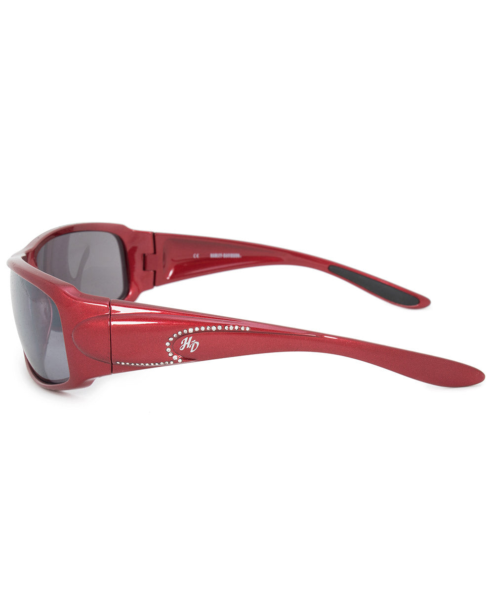 title:Harley Davidson Rectangle Sunglasses HDS8002 RD 3F 63;color:Red