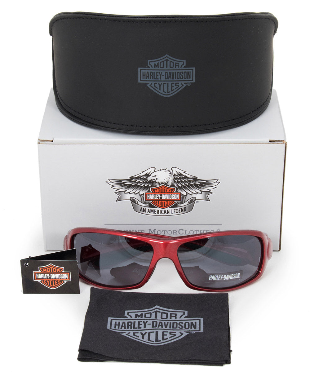 title:Harley Davidson Rectangle Sunglasses HDS8002 RD 3F 63;color:Red