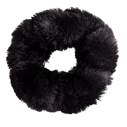 title:Black Faux Fur Extra Plush & Fluffy Scruchies, 3 Pack;color:Black