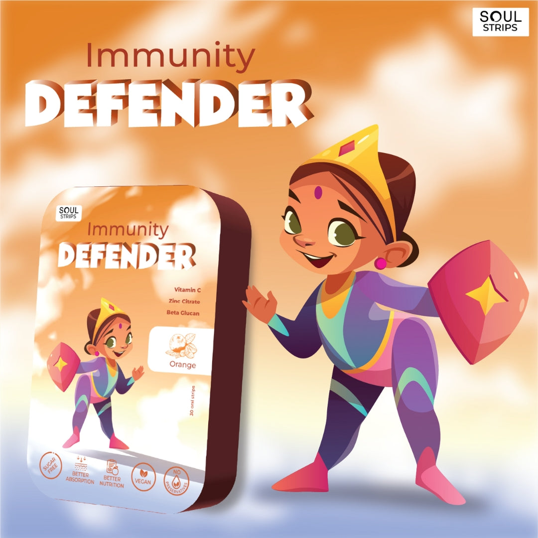 Soul Strips Kids Immunty Defender Vegan Sugar Free - Orange Flavor 30 Strips