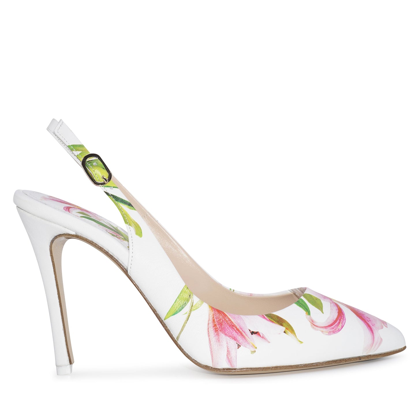 Conica Yellow Printed Leather Slingback - Ruumur