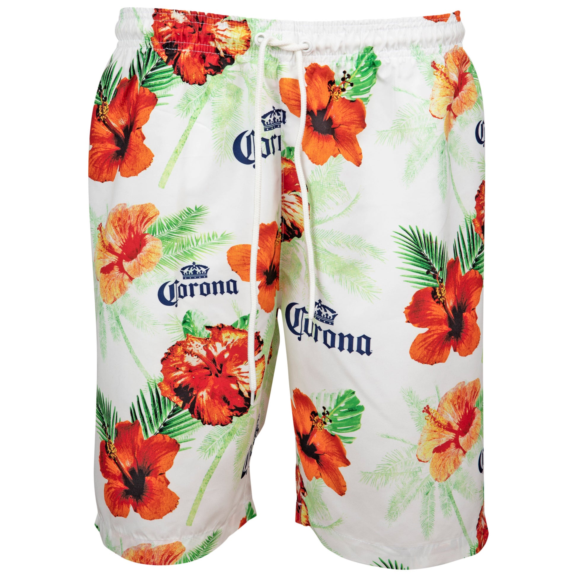 title:Corona Extra Floral Beach Board Shorts;color:Multi-Color