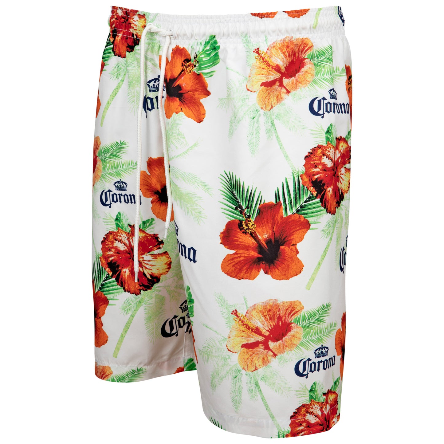 title:Corona Extra Floral Beach Board Shorts;color:Multi-Color