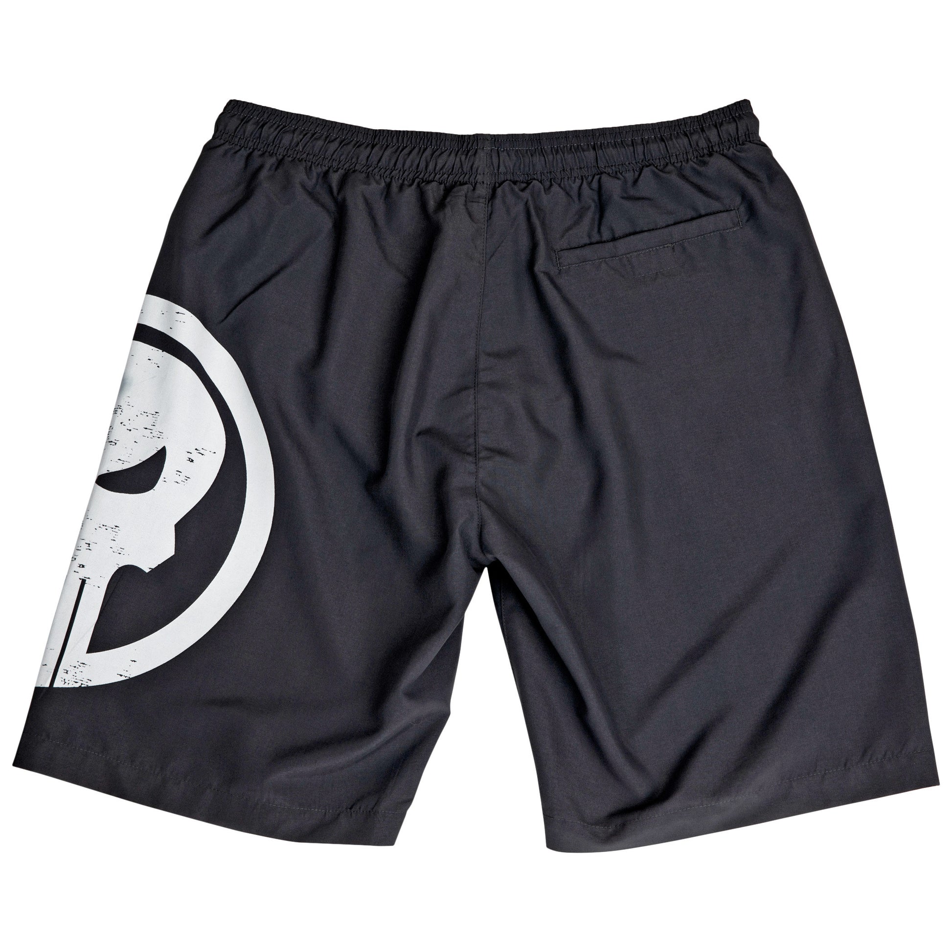 title:Marvel Comics The Punisher Skull Symbol Board Shorts;color:Black