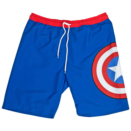 title:Captain America Shield Logo Board Shorts;color:Blue