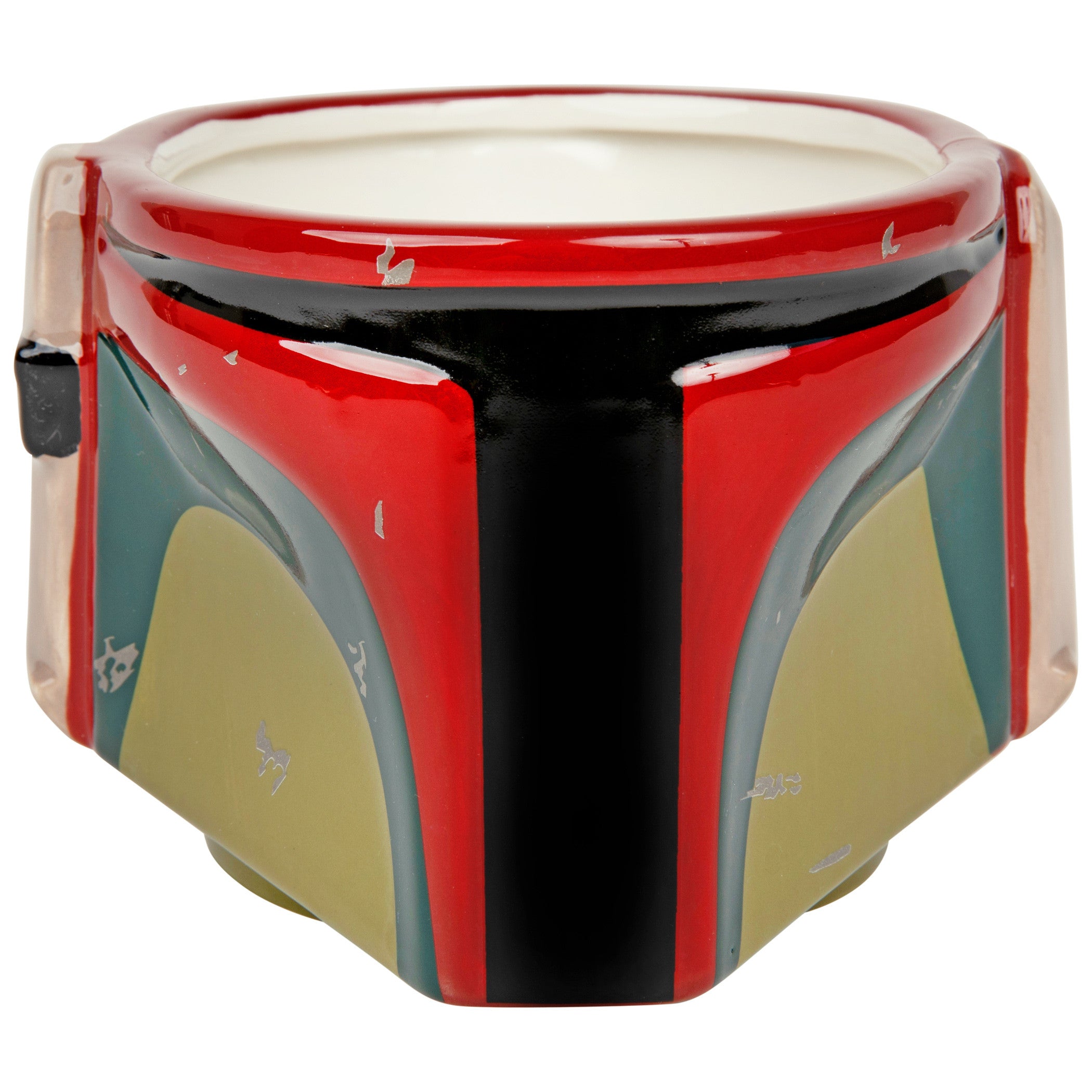 title:Star Wars Boba Fett Distressed Helmet 3D Sculpted 20oz Jumbo Mug;color:Green