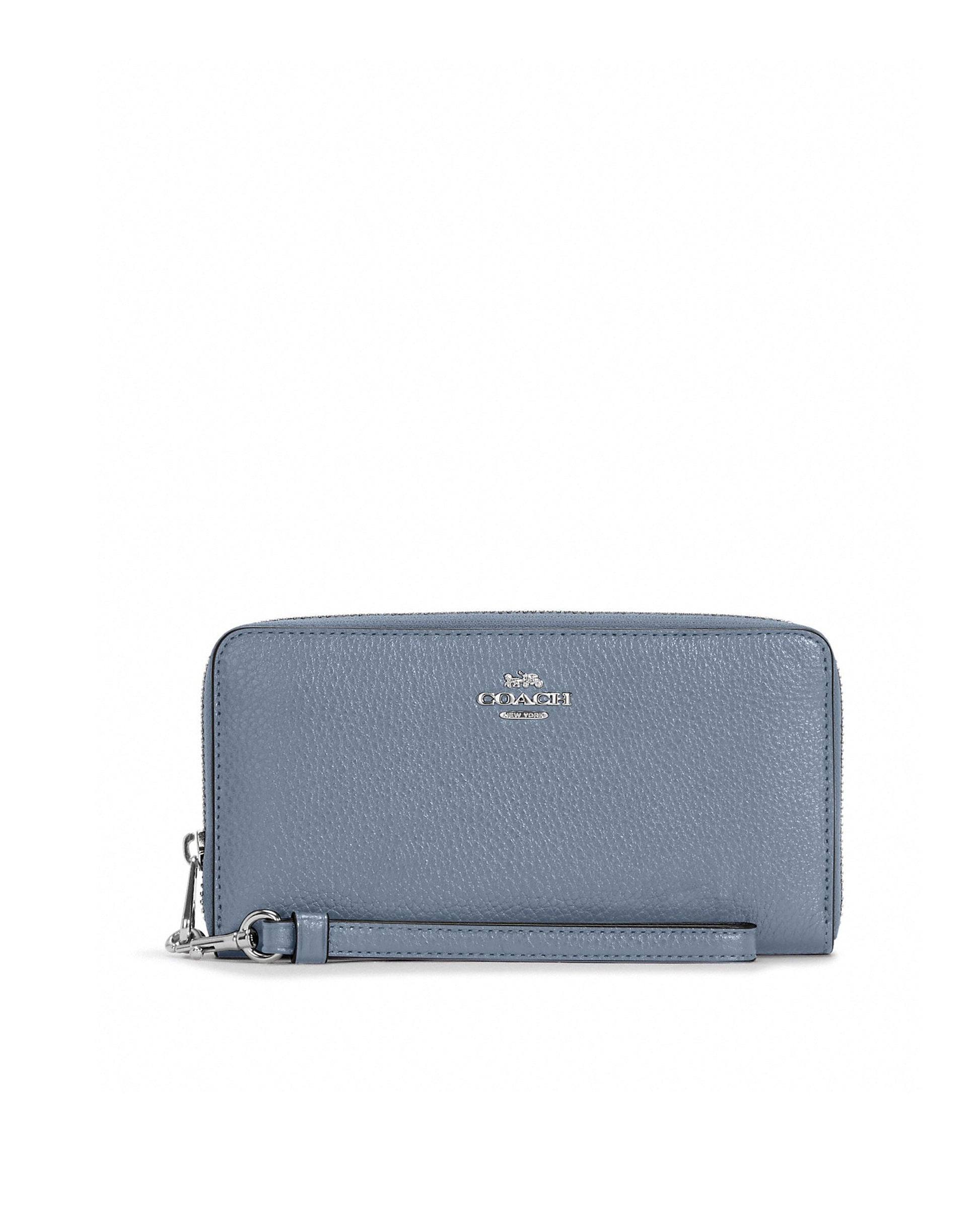 title:Coach Women's Long Zip Around Wallet;color:Marble Blue