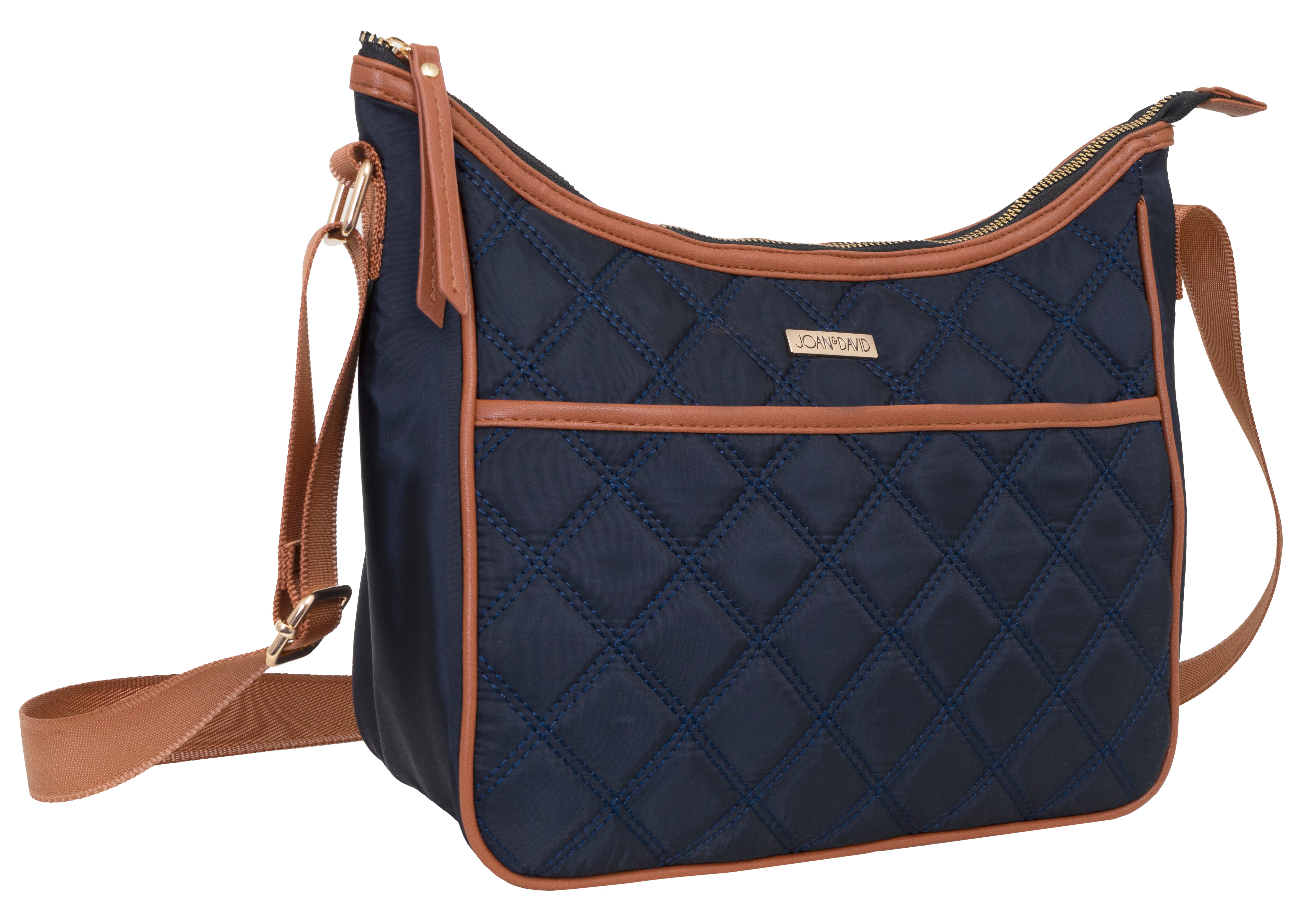 Joan & David Diamond Quilted Crossbody Nylon Cooler Lunch Tote With Re