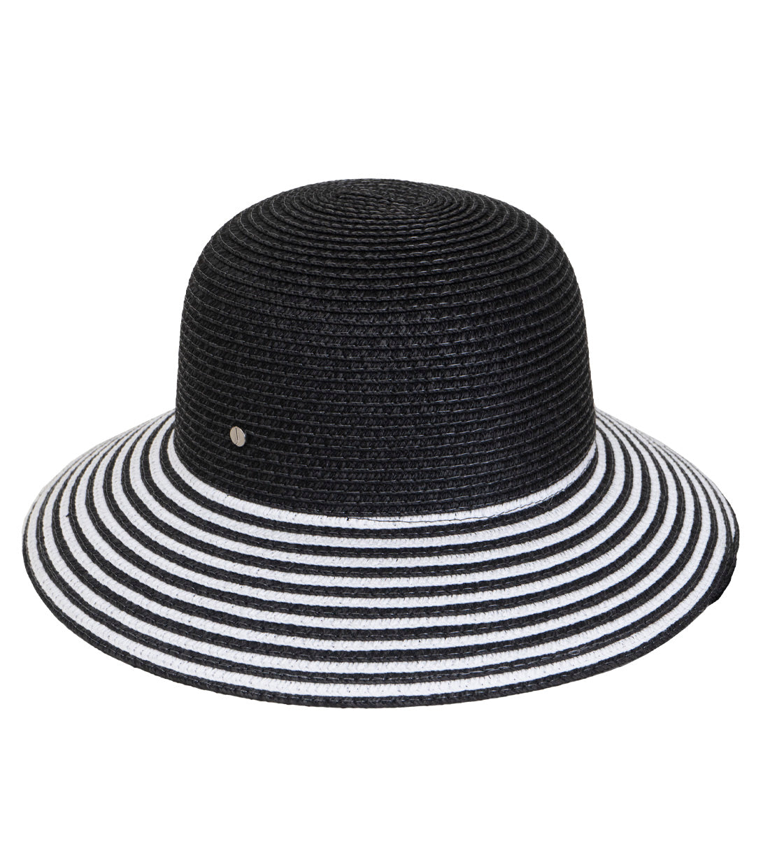 title:Jones New York Straw Hat 331S;color:BLACK/WHITE