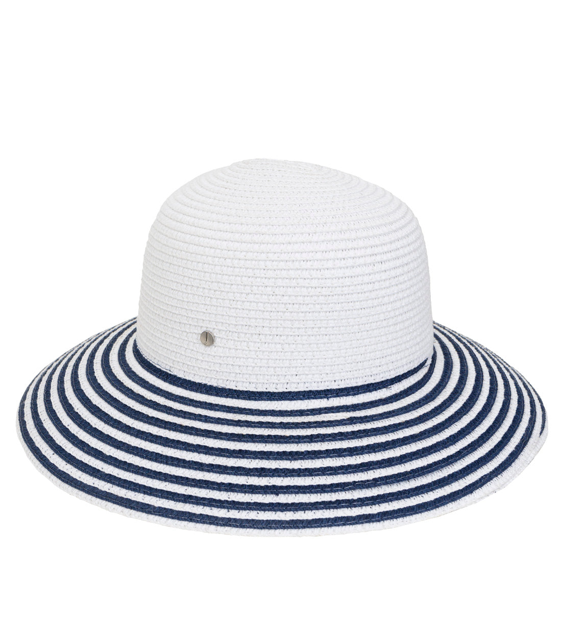 title:Jones New York Straw Hat 331S;color:WHITE/NAVY