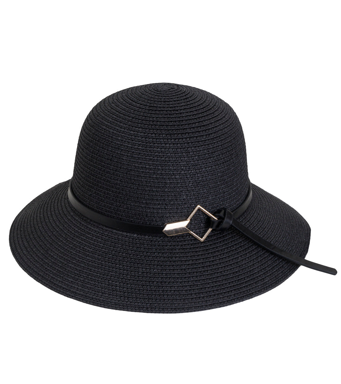 title:Jones New York Straw Hat 338S;color:BLACK