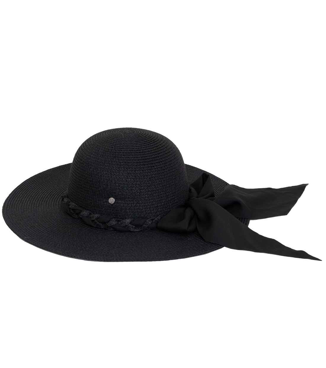 title:Jones New York Straw Hat 345S;color:BLACK