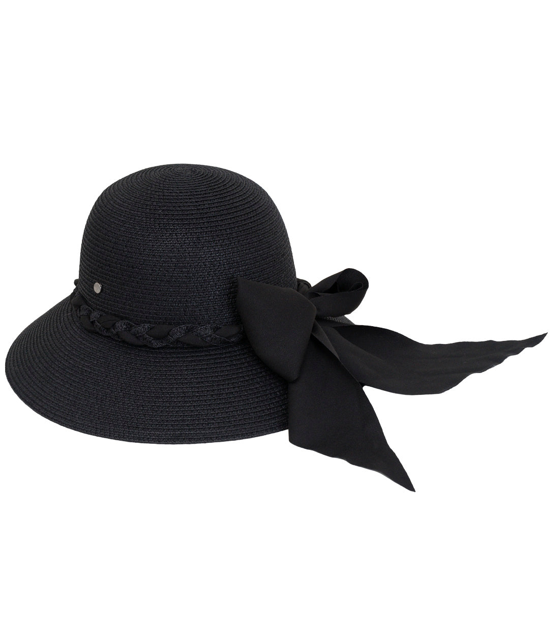 title:Jones New York Straw Hat 346S;color:BLACK