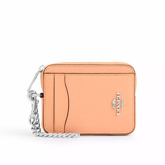 title:Coach Women's Zip Card Case;color:Faded Blush