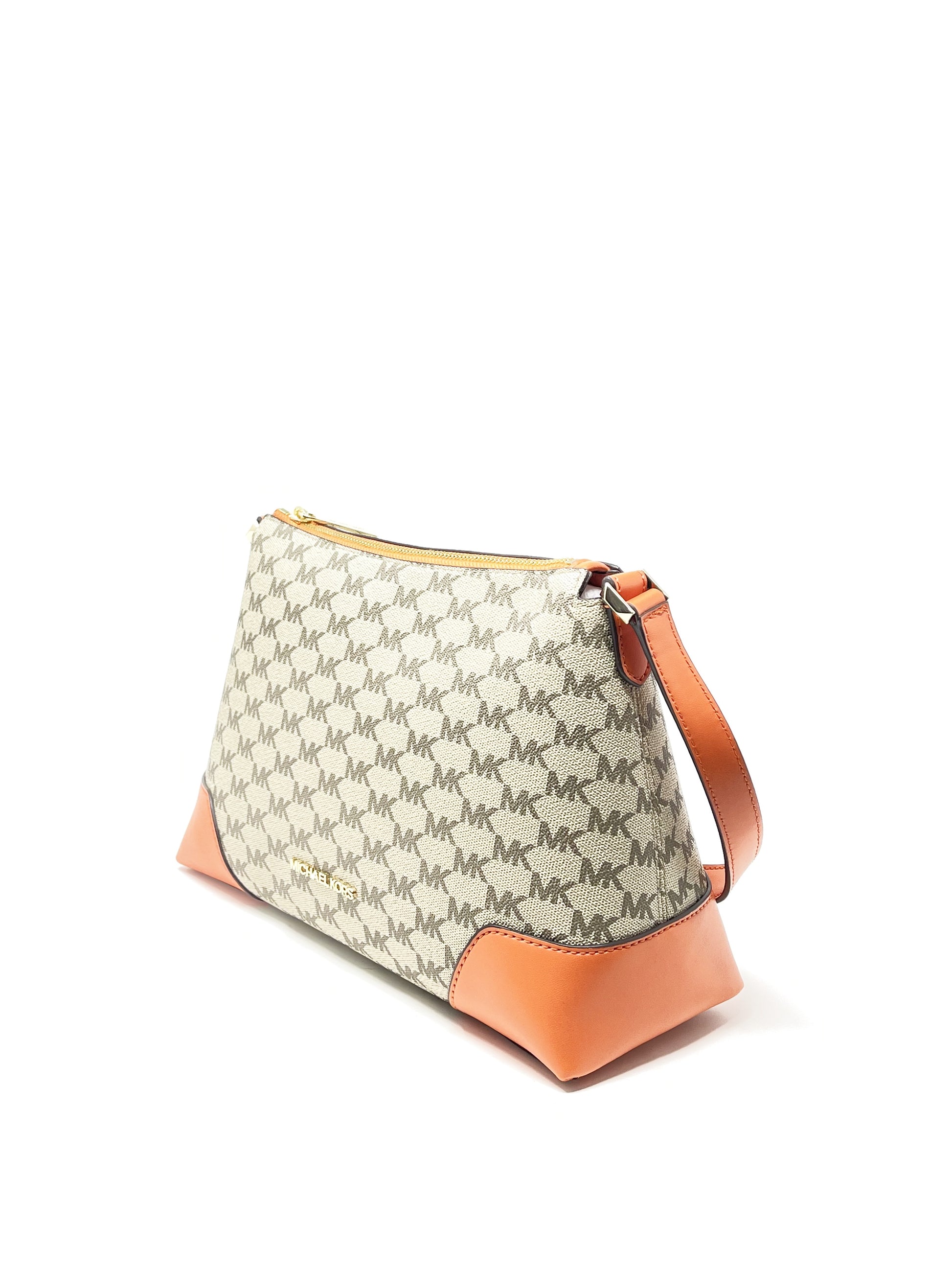 title:Michael Kors Women's Crosby Logo Medium Messenger;color:Tangerine Multi