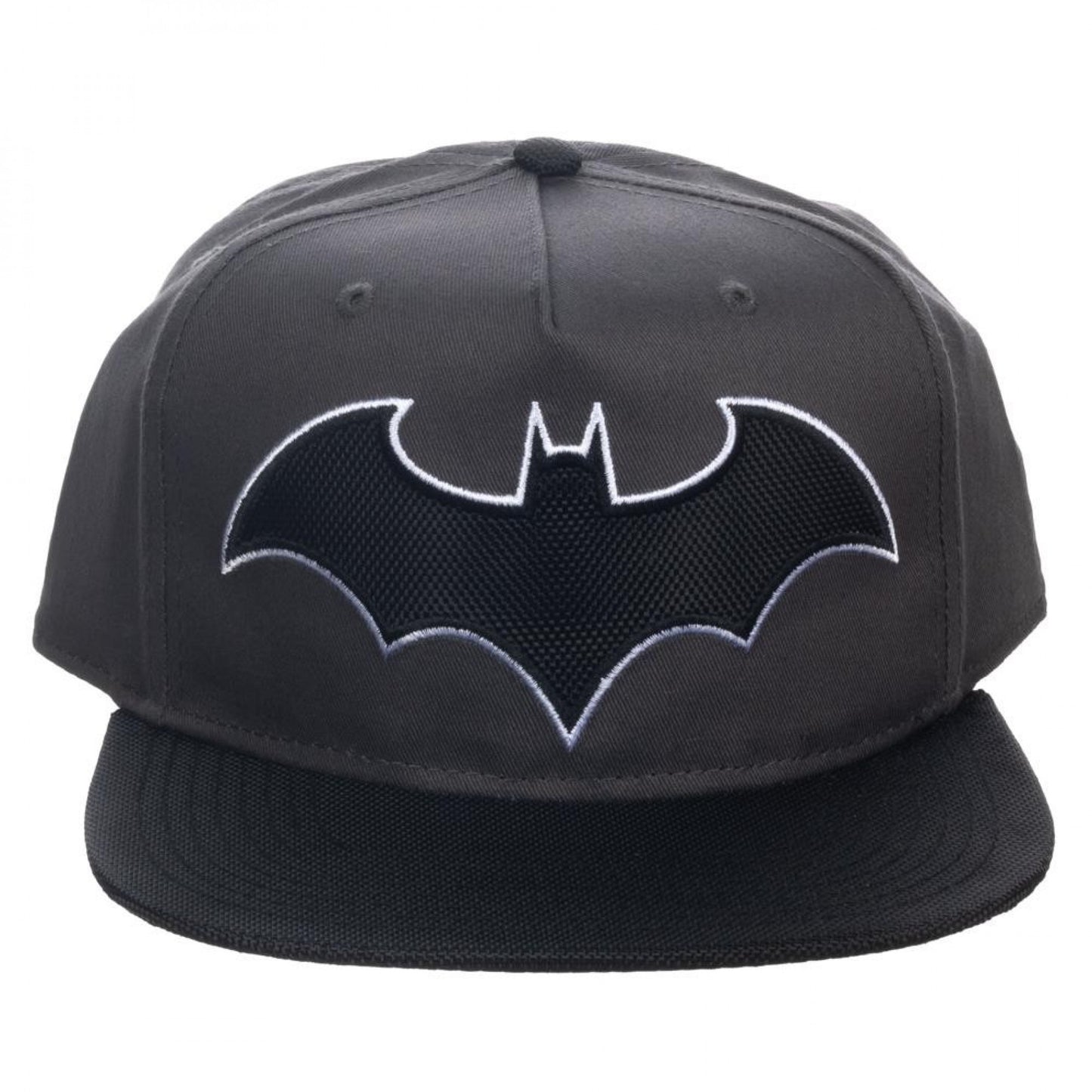 title:Batman Hush Symbol with Ballistic Brim Snapback Hat;color:Grey