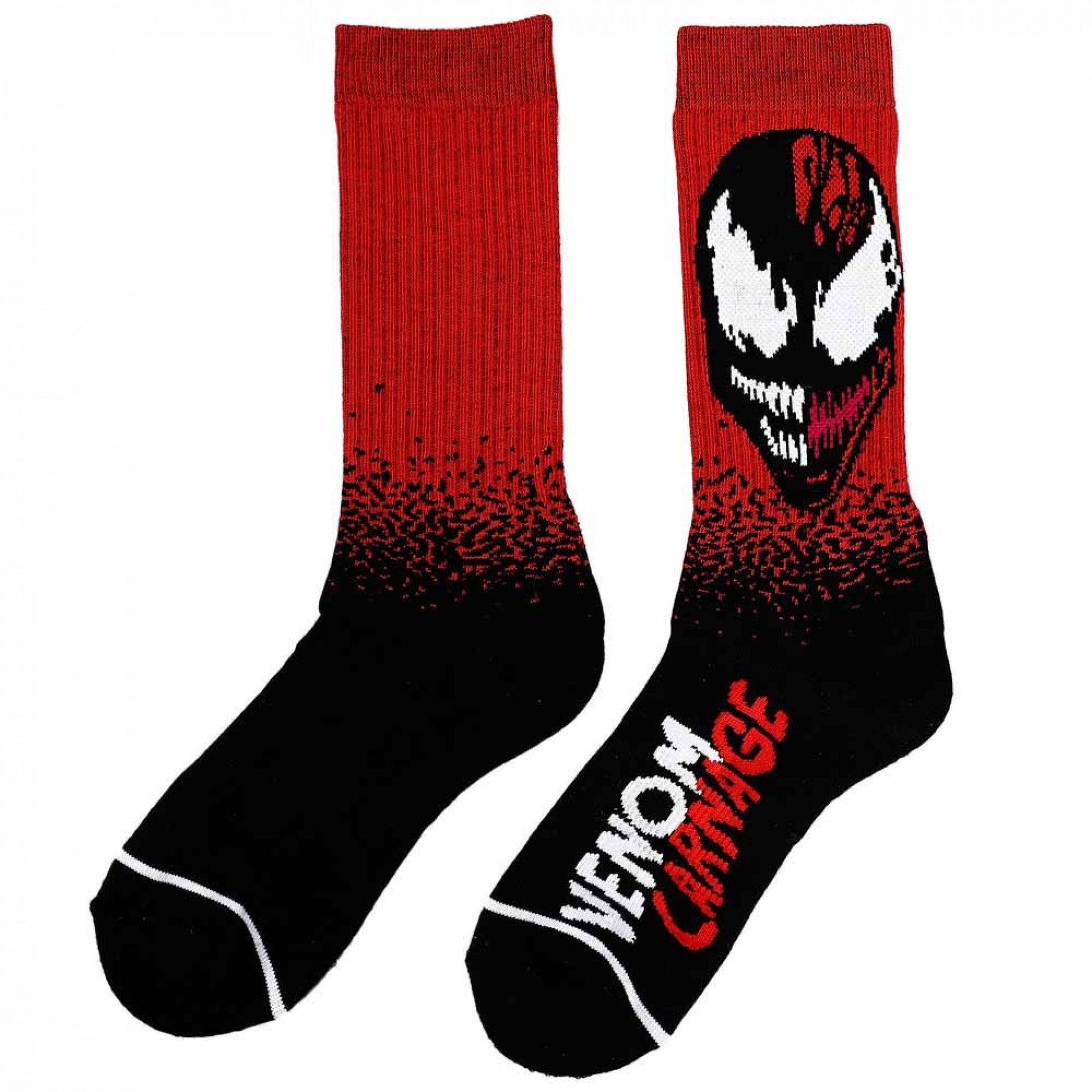 title:Venom And Carnage Face Split Crew Sock;color:Multi-Color