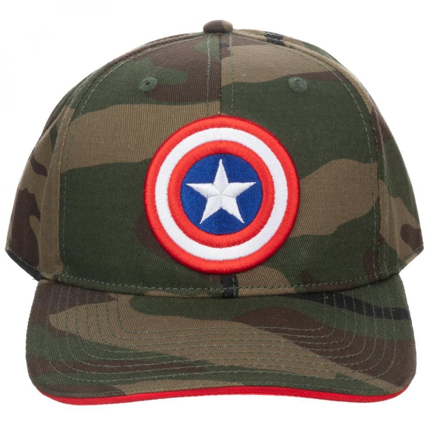 title:Captain America Camo Pre-Curved Bill Adjustable Snapback Hat;color:Green