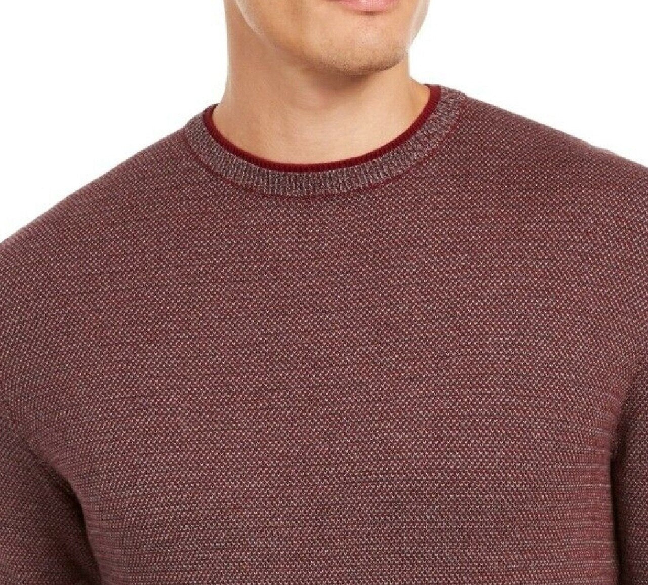 Tasso Elba Men's Supima Cotton Crewneck Sweater Wine Size 2 Extra Large