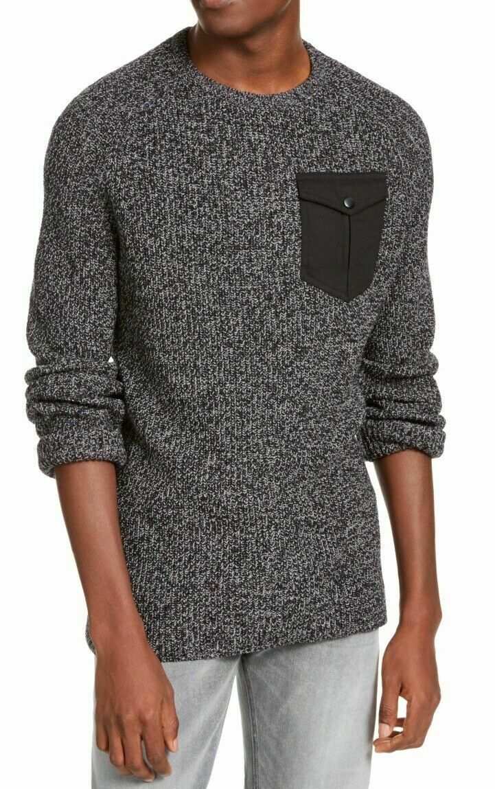 American Rag Men's Crewneck Pocket Sweater Black