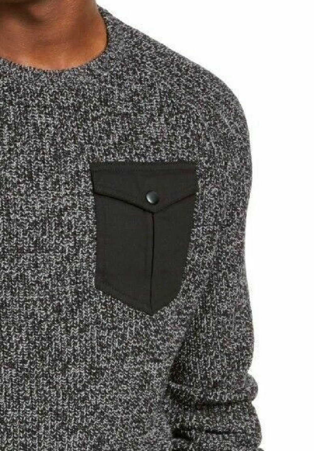 American Rag Men's Crewneck Pocket Sweater Black