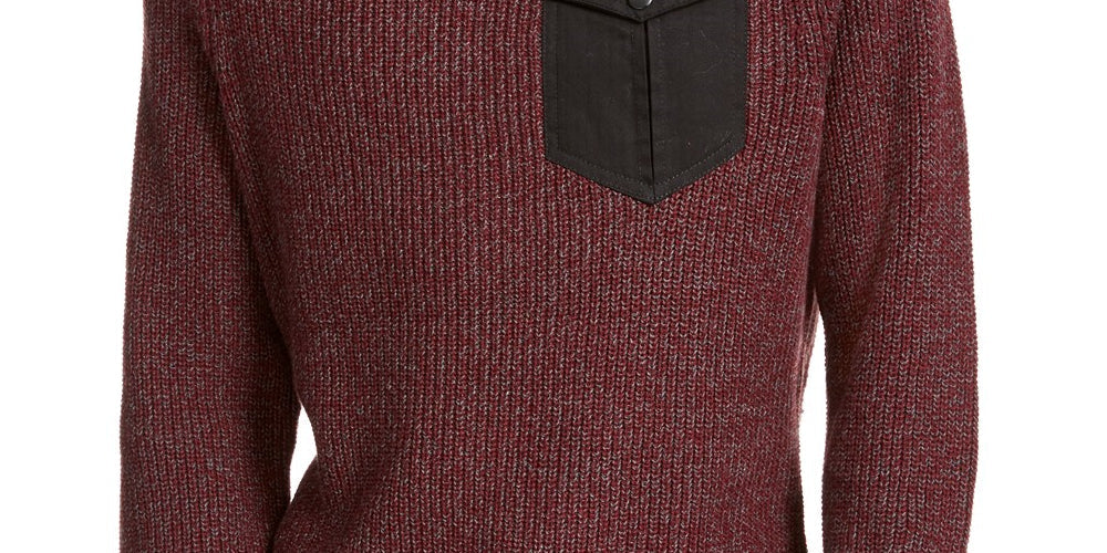 American Rag Men's Crewneck Pocket Sweater Red