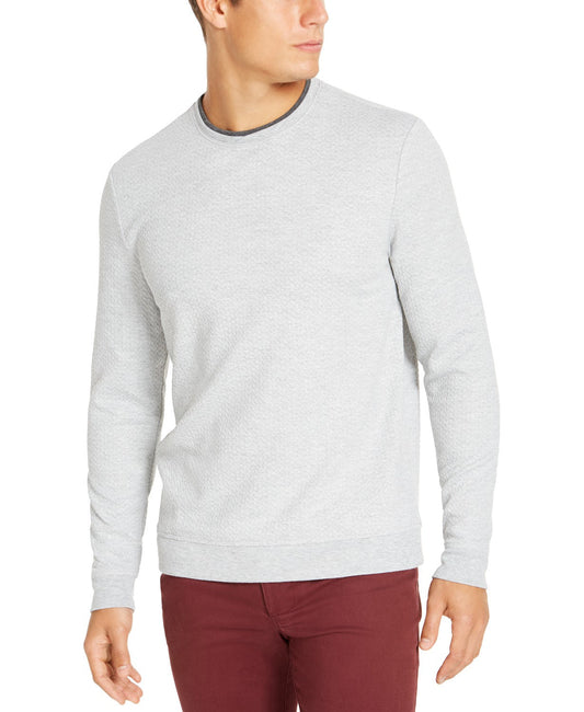 Tasso Elba Men's Crossover Sweater  Gray Size XX-Large