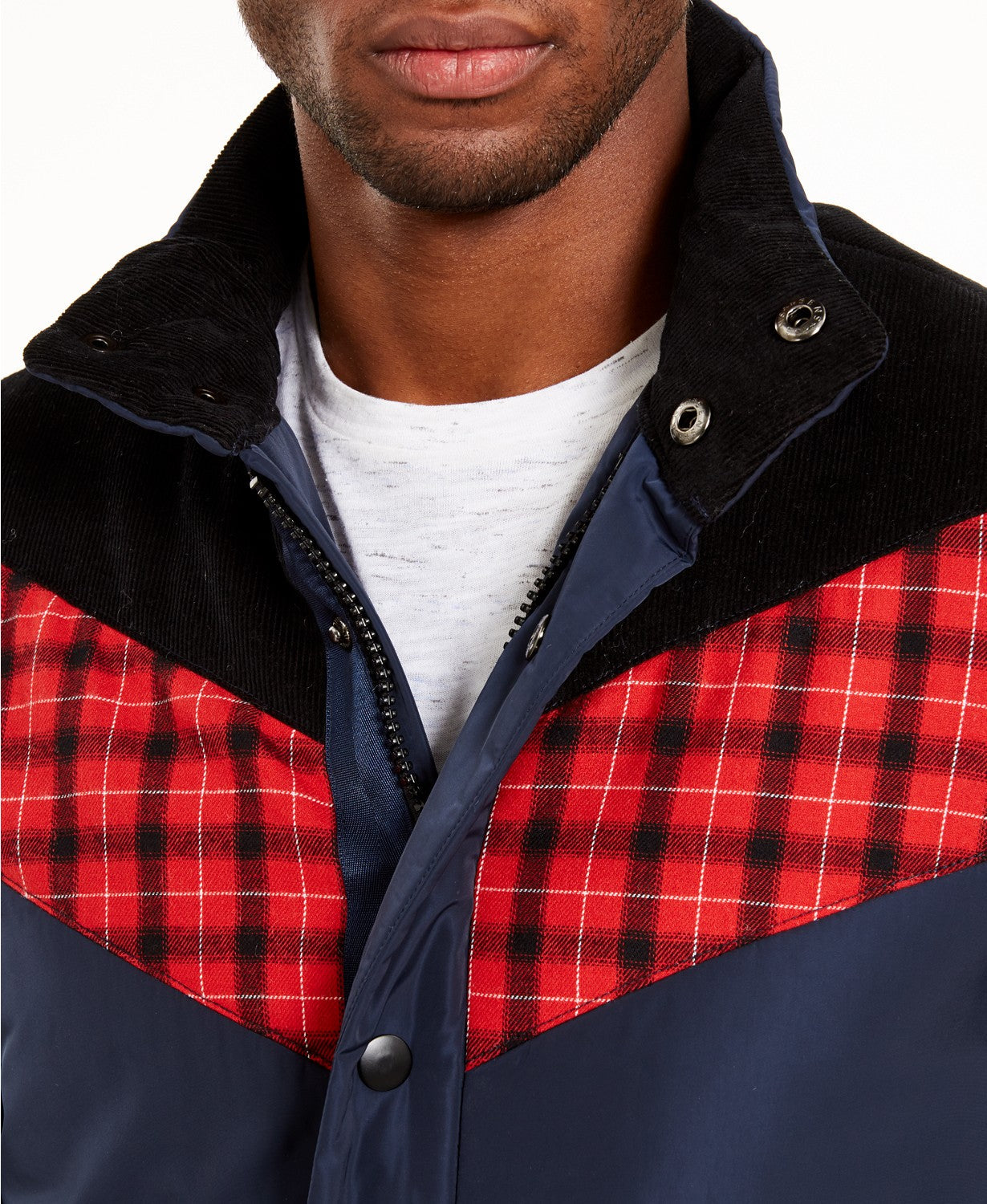 American Rag Men's Brady Colorblocked Puffer Jacket Blue