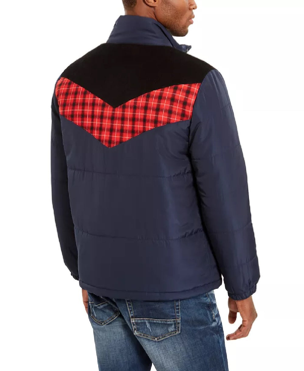 American Rag Men's Brady Colorblocked Puffer Jacket Blue