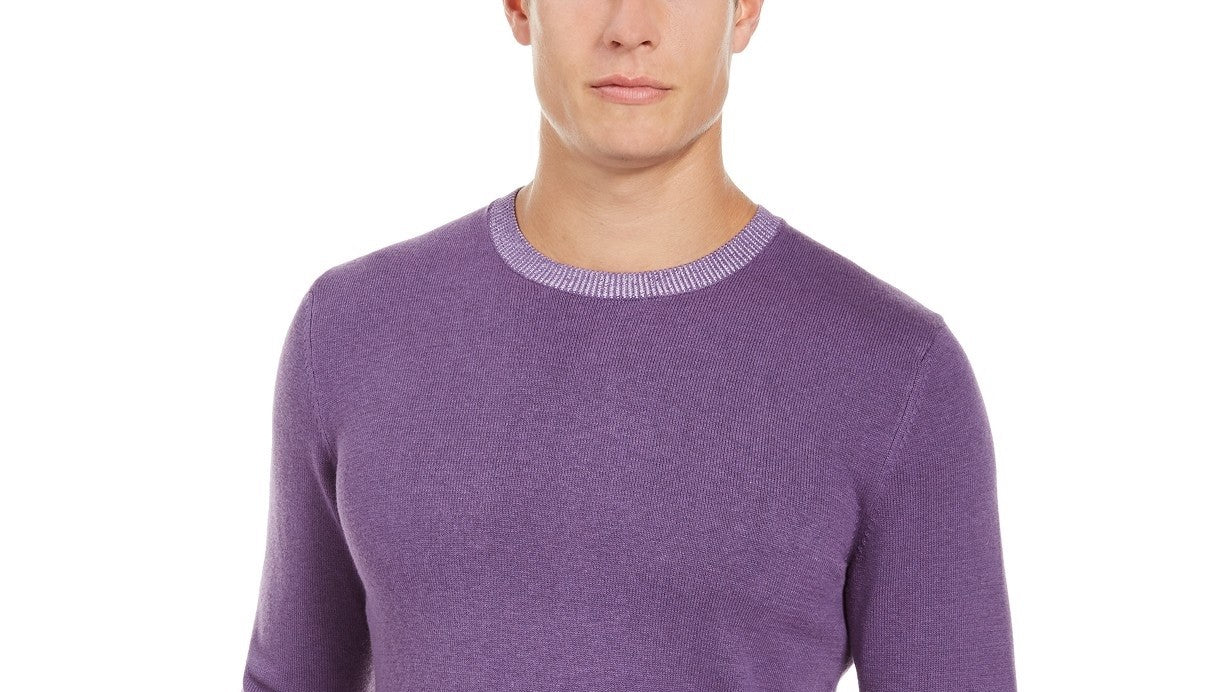 Tasso Elba Men's Crew Neck Sweater Purple Size X-Large