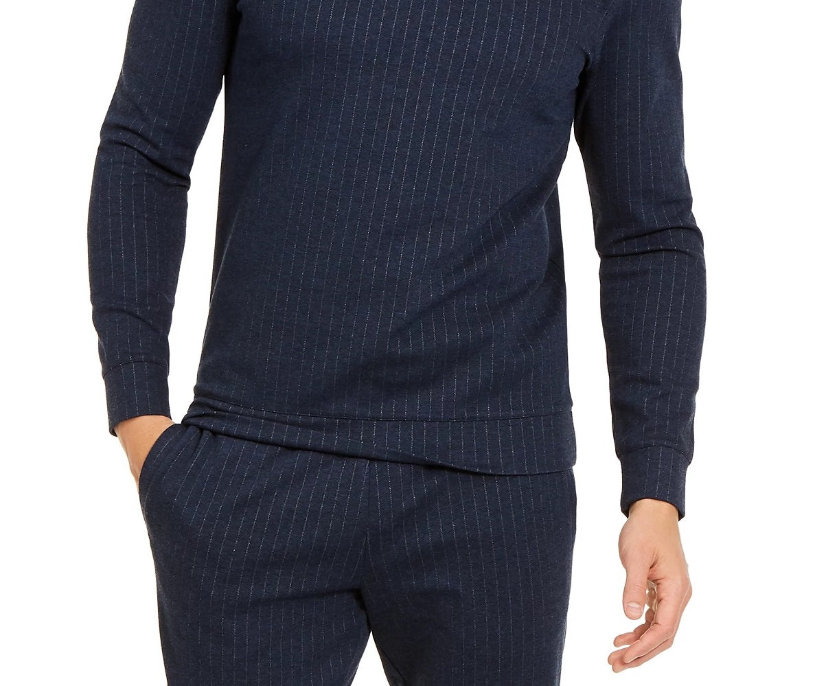 Alfani Men's Classic-Fit Stretch Stripe Knit Sweatshirt Navy