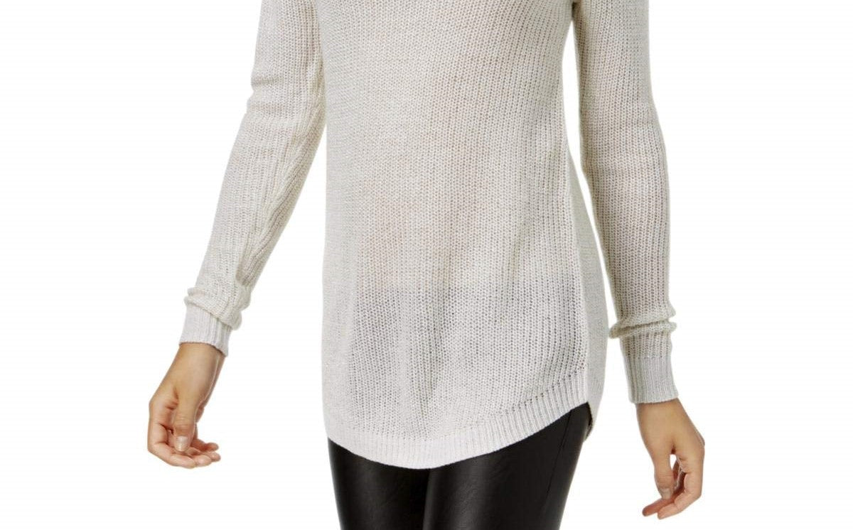 BCX  Women's Textured Cowlneck Twist-Front Sweater White Size Large