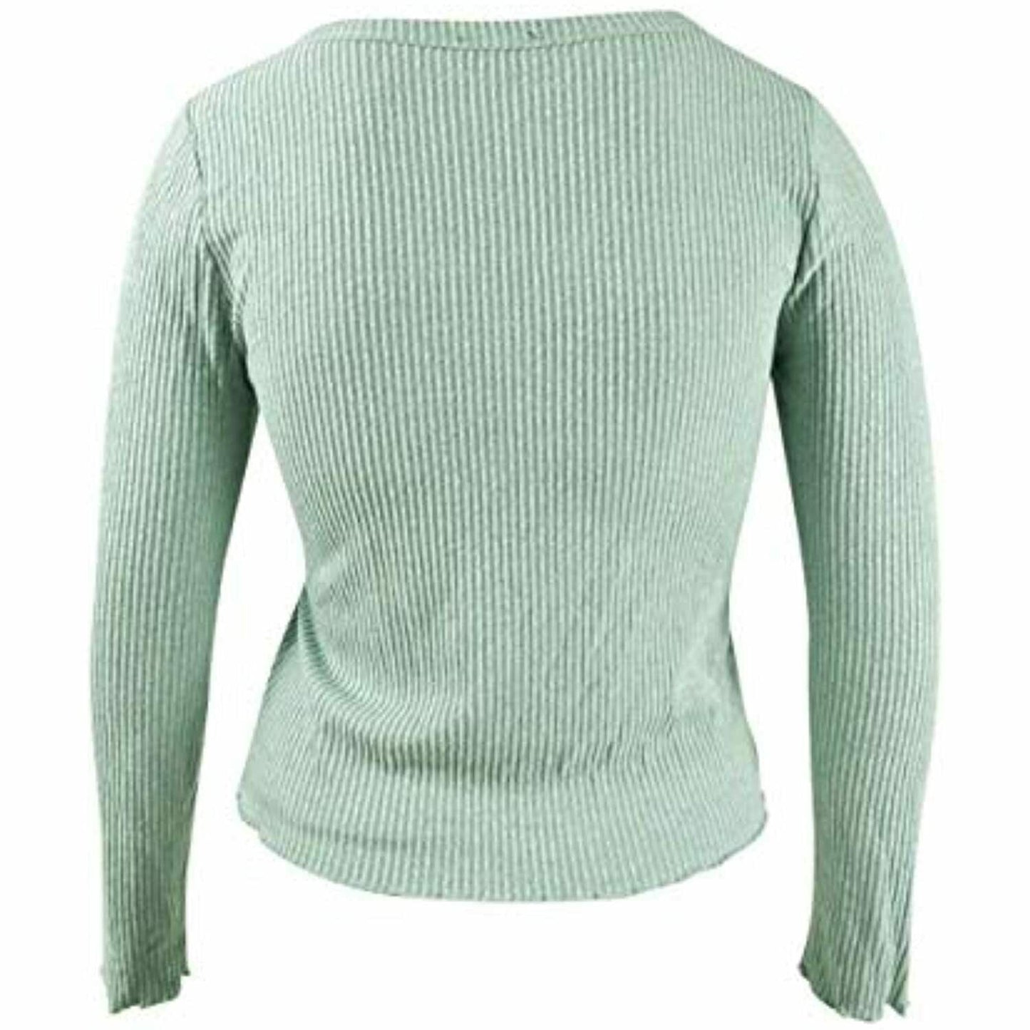 Freshman Juniors' Cozy Henley Top Green Size Large