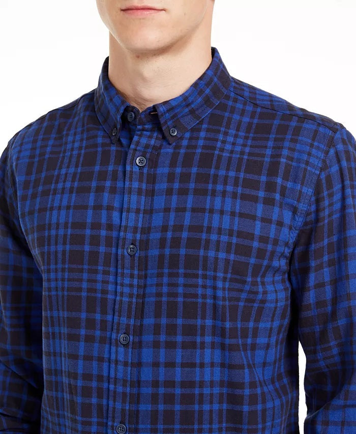 Levi's Men's Alban Plaid Flannel Shirt Turq Size Extra Large Ruumur