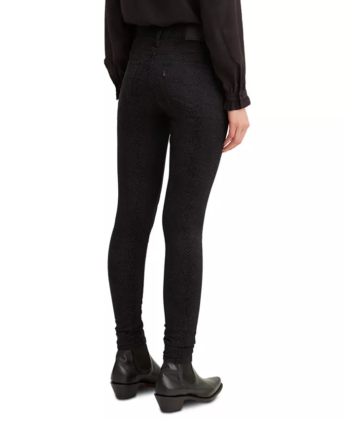 Levi's Women's 720 Python-Print High-Rise Super Skinny Jeans Black Size 26X30