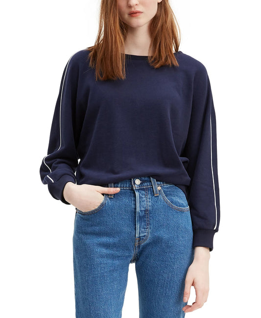 Levi's Women's Natalie Crewneck Sweatshirt Navy Size X-Large