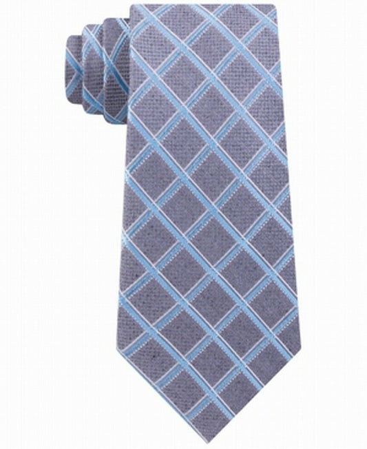 Michael Kors Men's Asymmetric Grid Tie Blue Size Regular