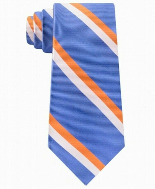 Tommy Hilfiger Light Blue Orange White Stripe  Tie One Size