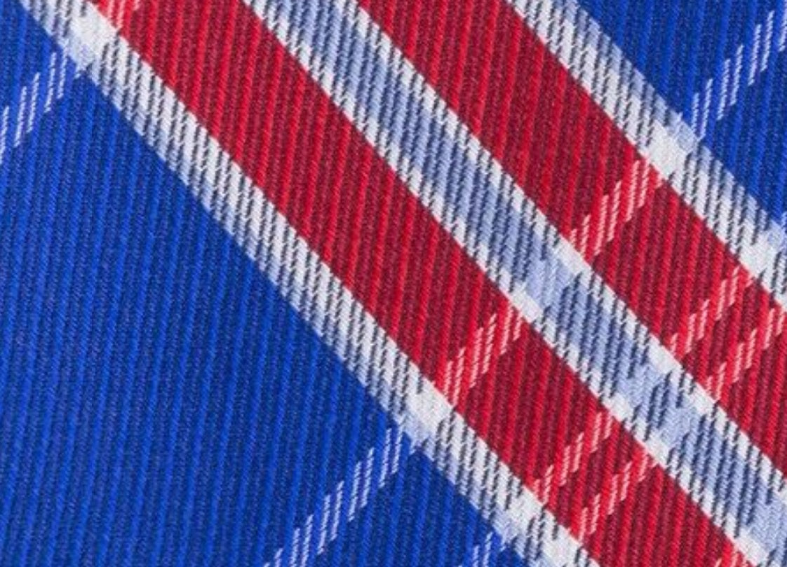 Tommy Hilfiger Men's Vincent Plaid Tie Blue-Red One Size
