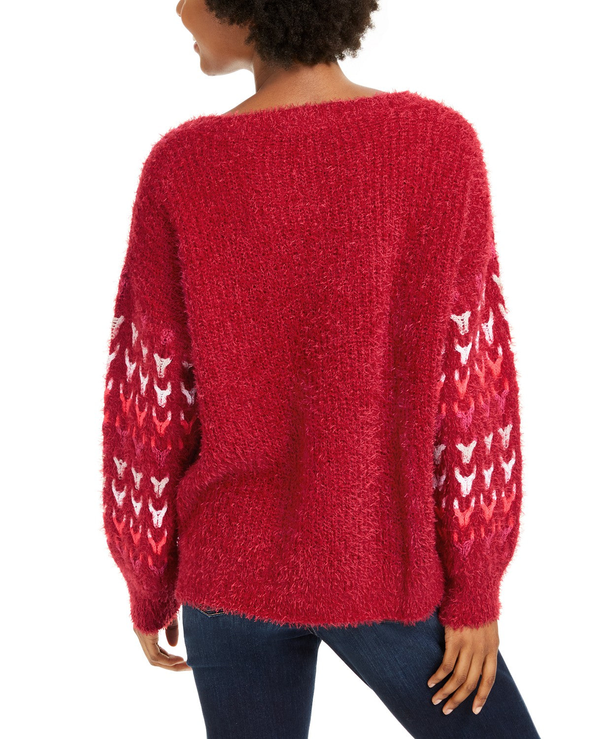 American Rag Juniors' Textured Sweater Dark Red