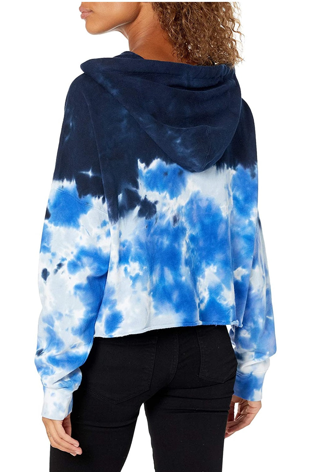 Calvin Klein Performance Women's High Tide Tie-Dyed Cropped Hoodie Blue Size X-Large