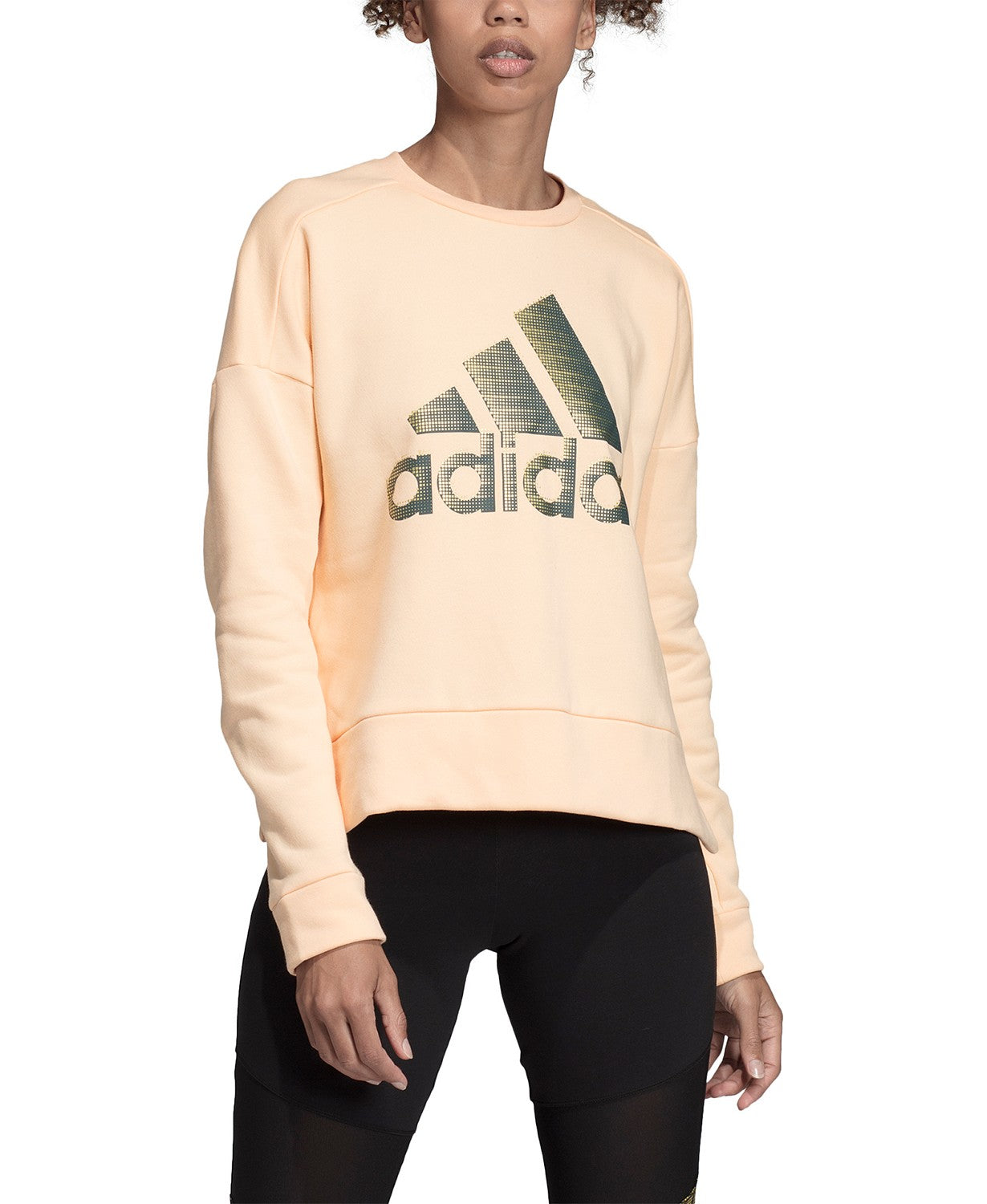 Adidas Women's Glam-Logo Sweatshirt Orange