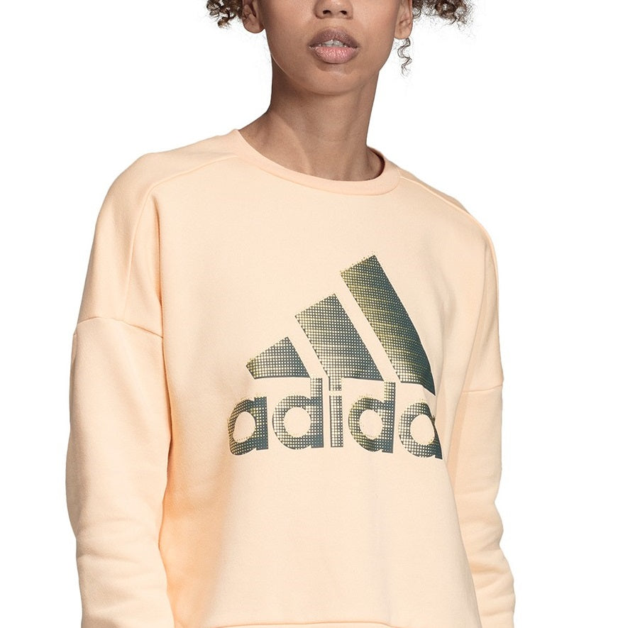 Adidas Women's Glam-Logo Sweatshirt Orange