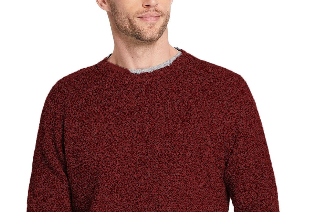 Weatherproof Men's Solid Mesh Stitch Sweater Red Size Small