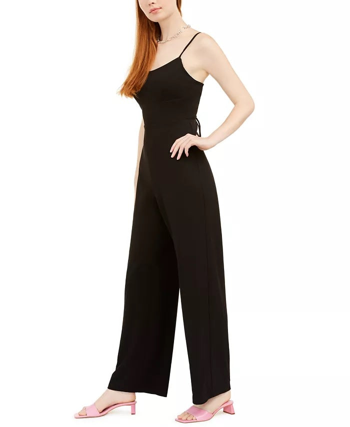 Teeze Me Women's Juniors' Lace-Back Jumpsuit Black Size 3