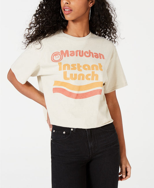 Mighty Women's Fine Juniors' Cotton Instant Lunch T-Shirt White Size Extra Large